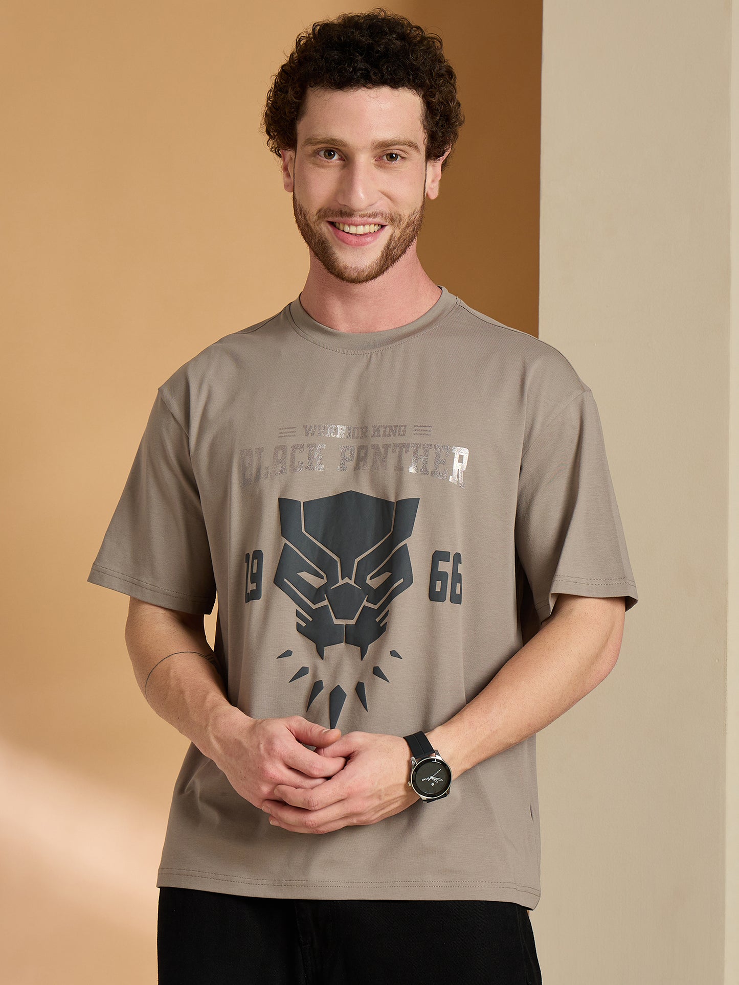Reprise X Black Panther Beige Printed Round Neck Tshirt
