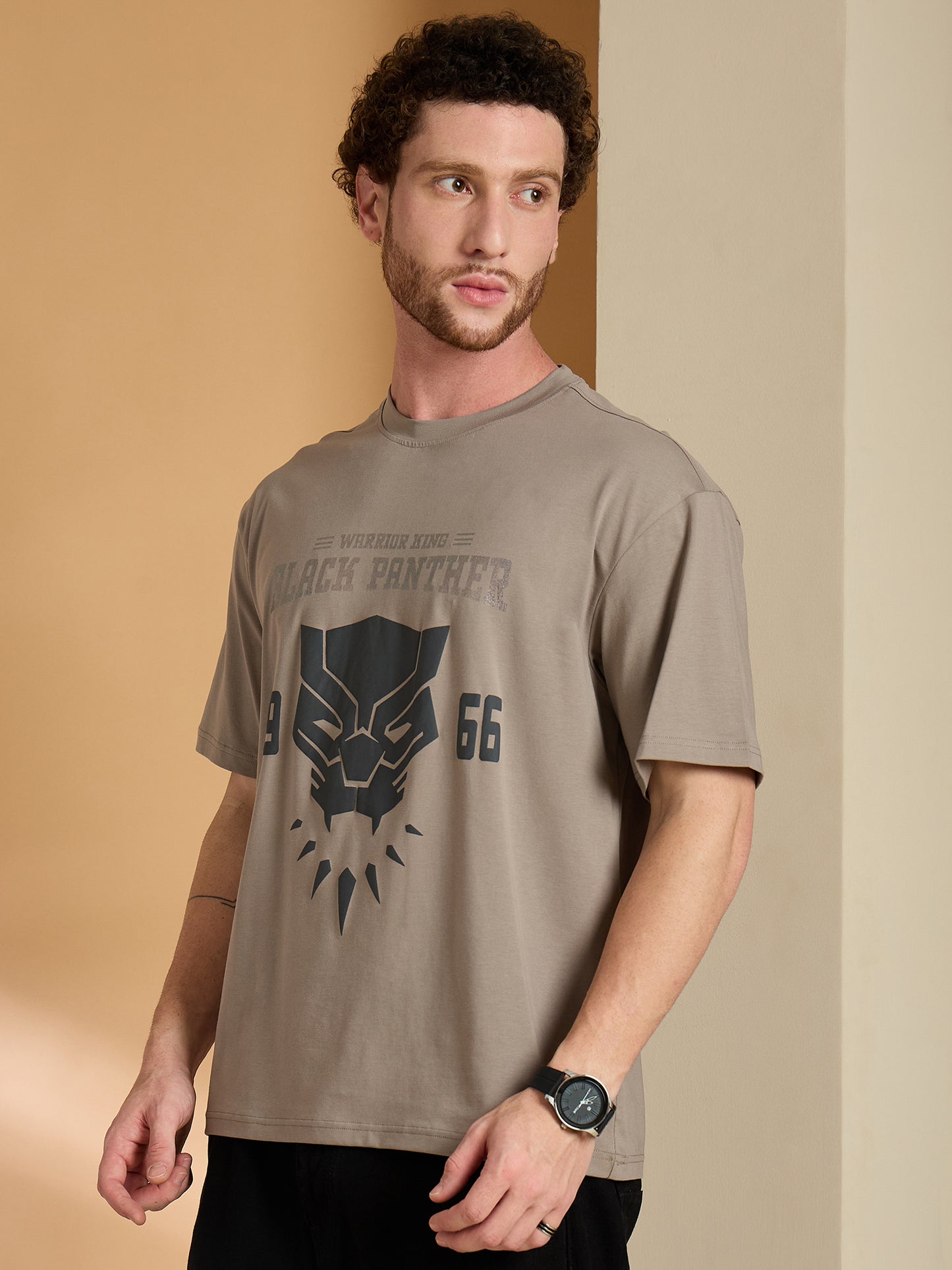 Reprise X Black Panther Beige Printed Round Neck Tshirt