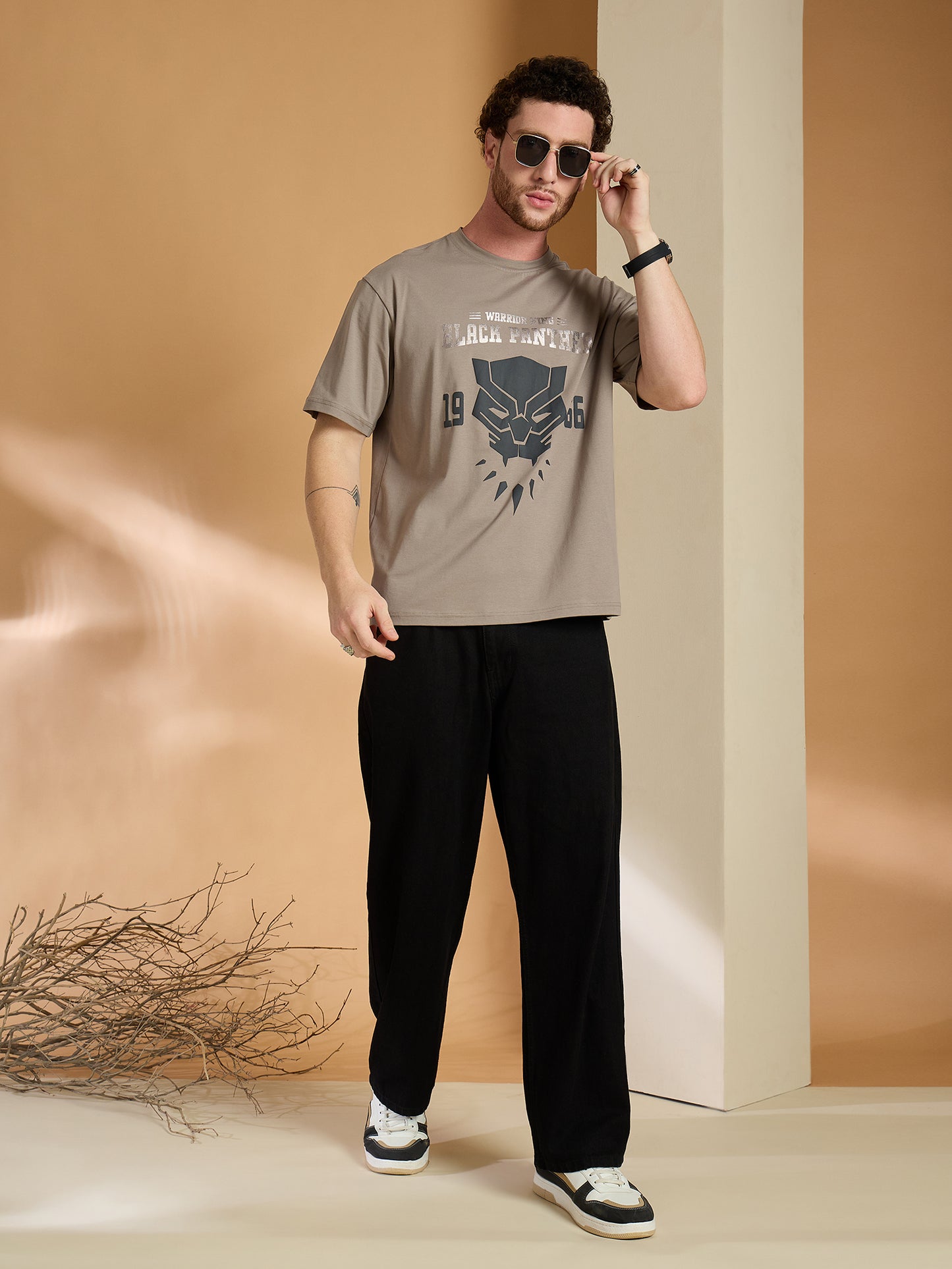 Reprise X Black Panther Beige Printed Round Neck Tshirt