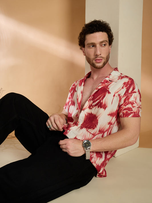 Self Design Printed Half Sleeve Shirt