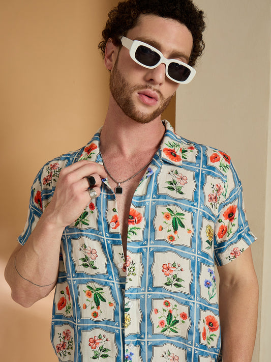 Self Design Printed Half Sleeve Shirt