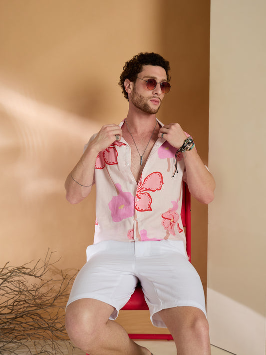 Self Design Printed Half Sleeve Shirt