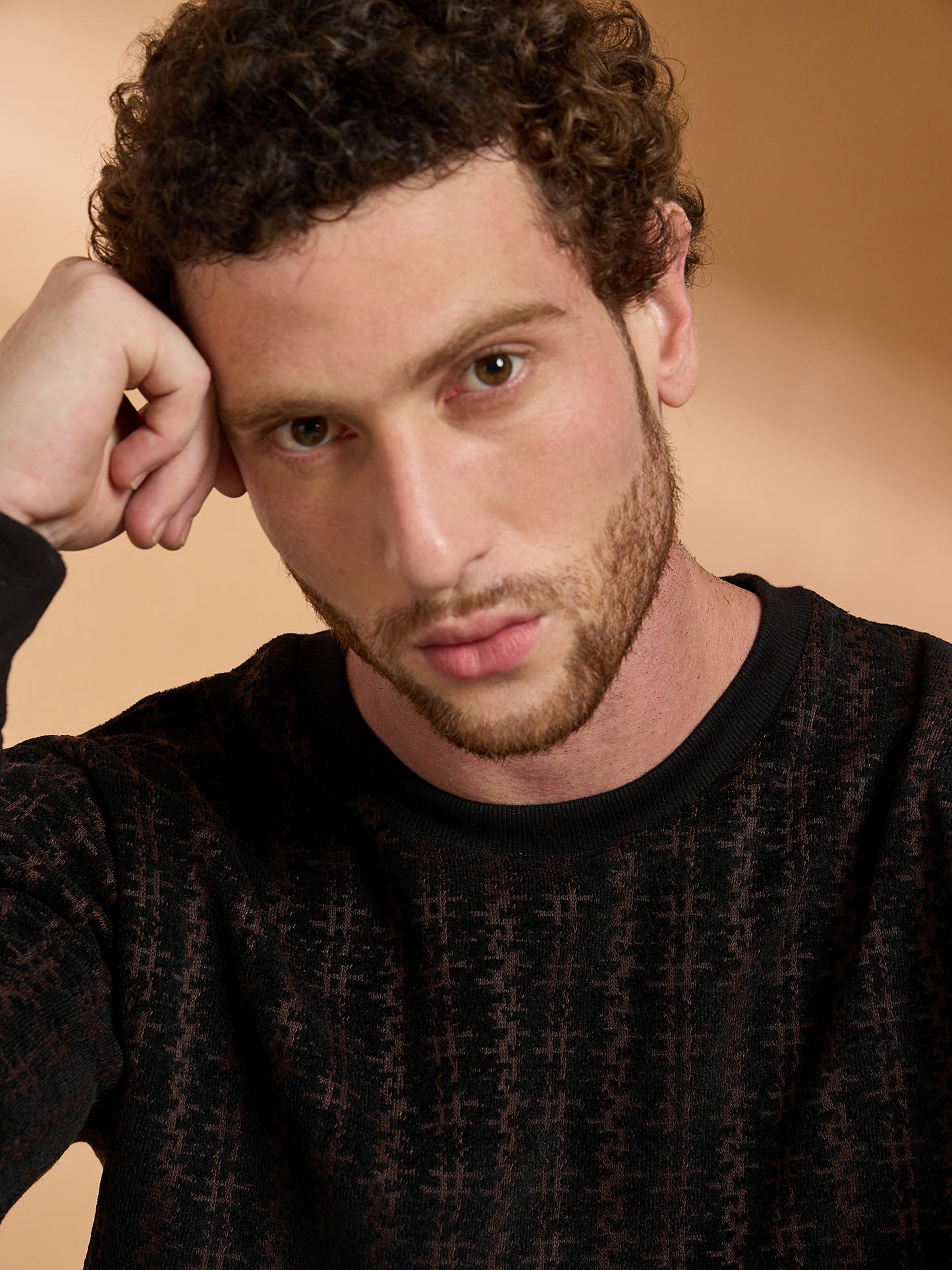 Textured Pullover Full Sleeves Round Neck Sweatshirt