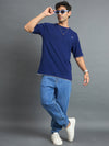 Men Oversized Round Neck Drop shoulder T-shirt Royal Blue