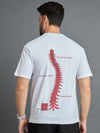 White Drop Shoulder Textured Tee