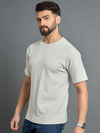 Off White Drop Shoulder Textured Tee