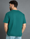 Teal Drop Shoulder Textured Tee