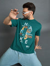 Teal Drop Shoulder Textured Tee