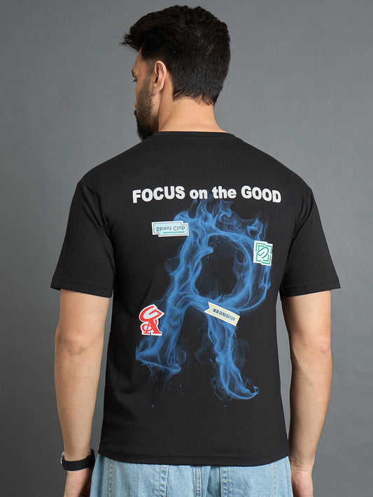 Men Drop Shoulder Tee Black