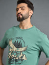 Sea Green Drop Shoulder Textured Tee