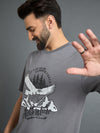 Grey Drop Shoulder Textured Tee