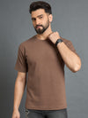 Brown Drop Shoulder Textured Tee