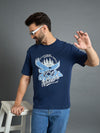 Blue Drop Shoulder Textured Tee