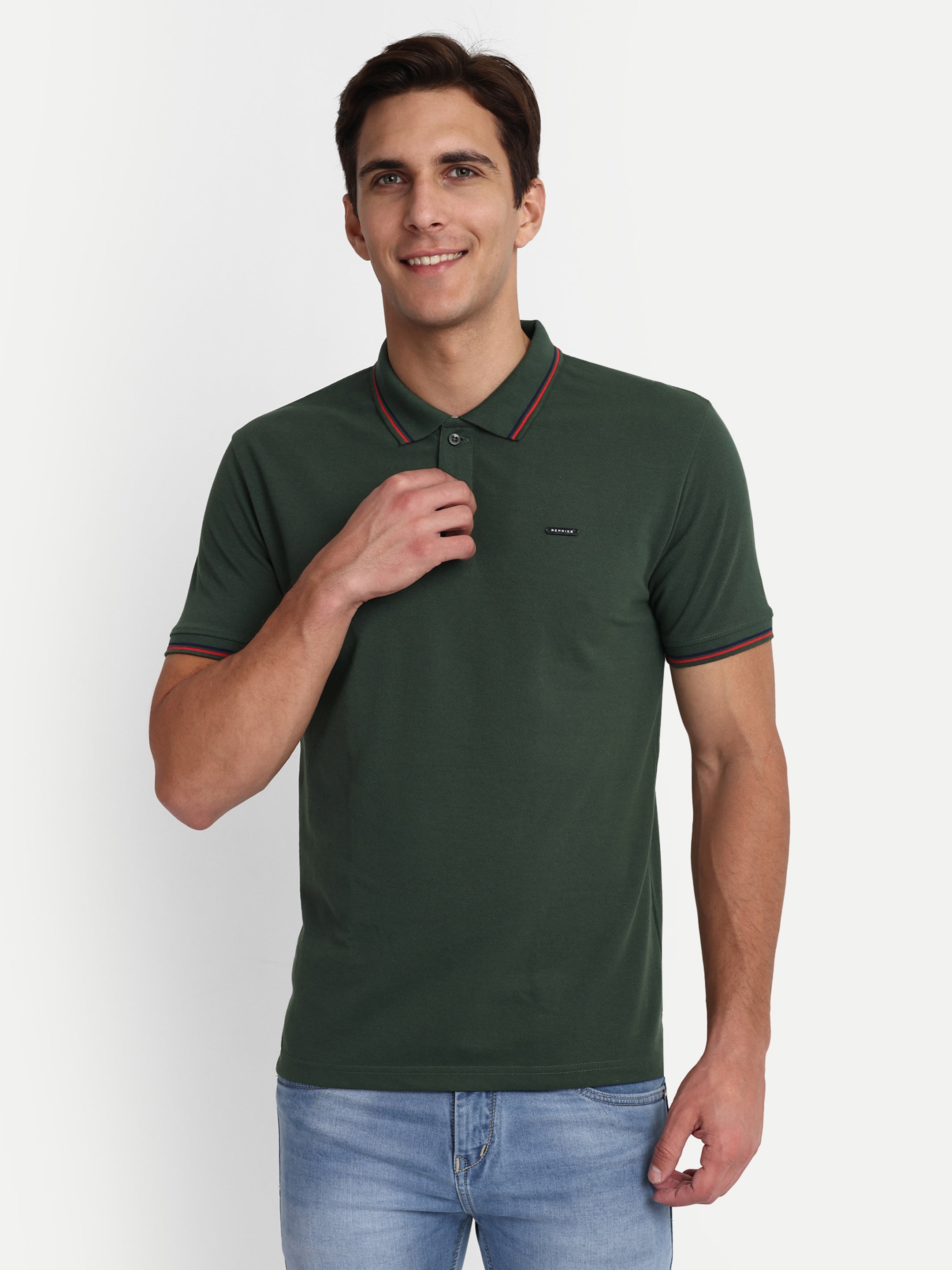 Khaki Solid Polo Shirt - Reprise