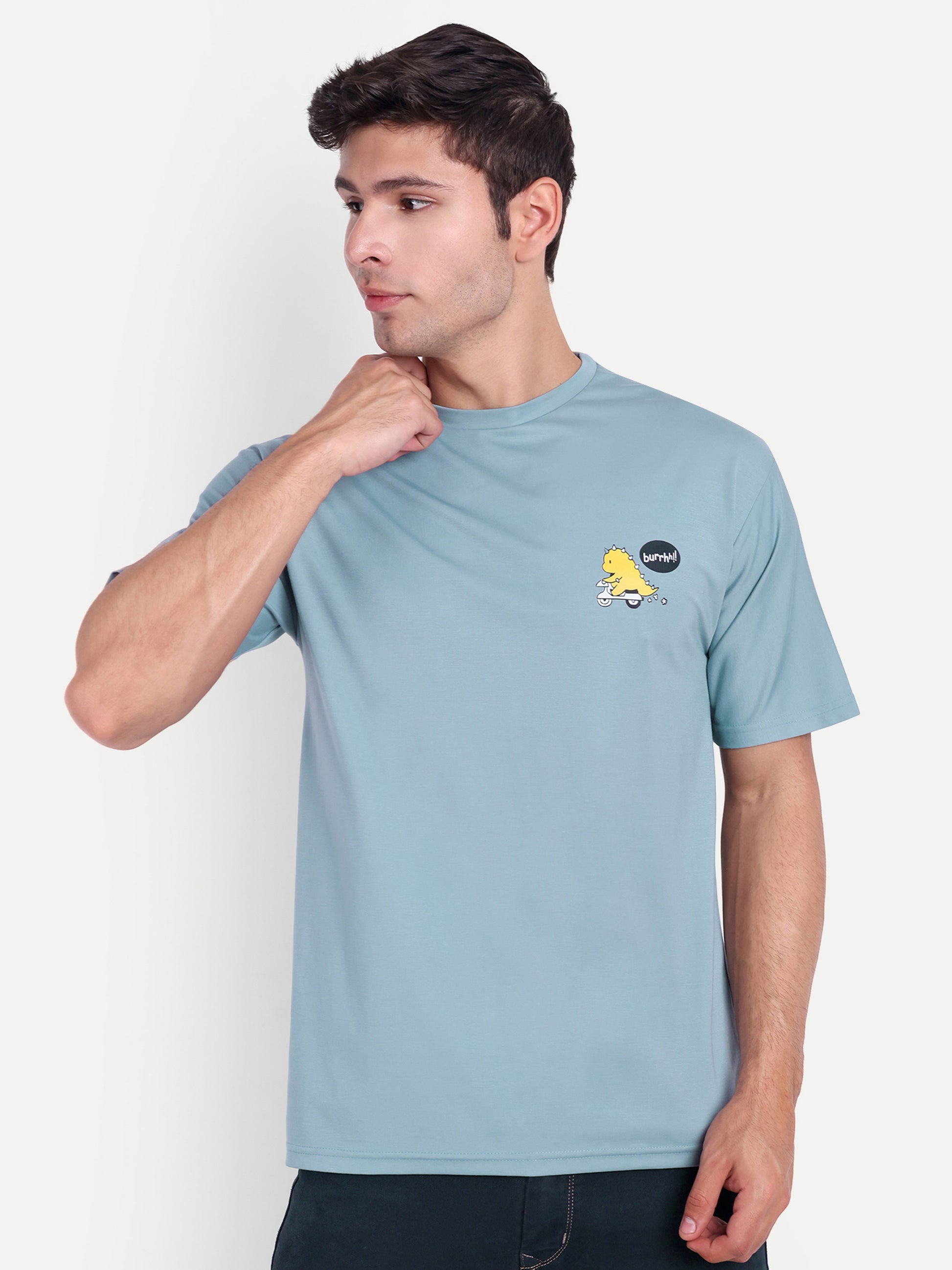 Men Printed Oversized Round Neck Drop Shoulder T-shirt - Reprise