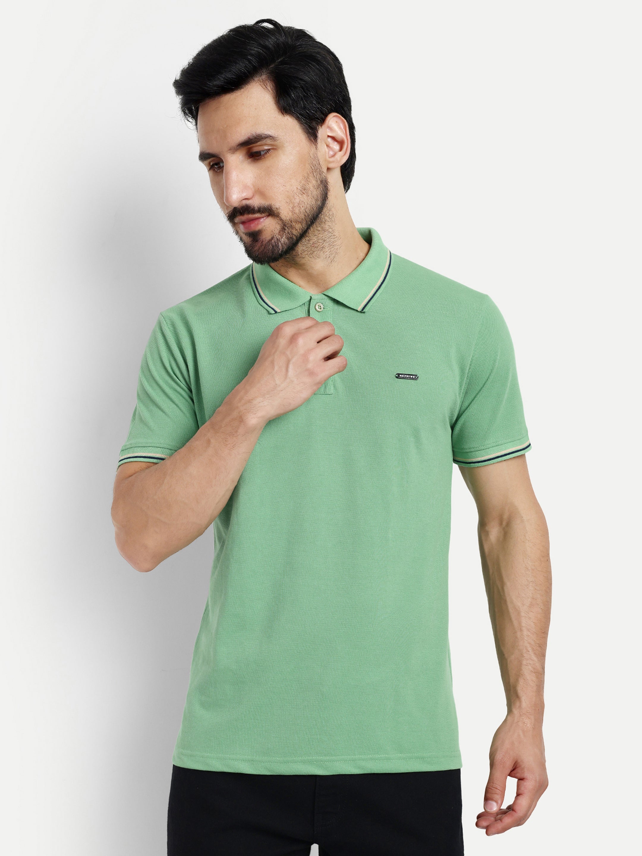Green Solid Polo Shirt - Reprise