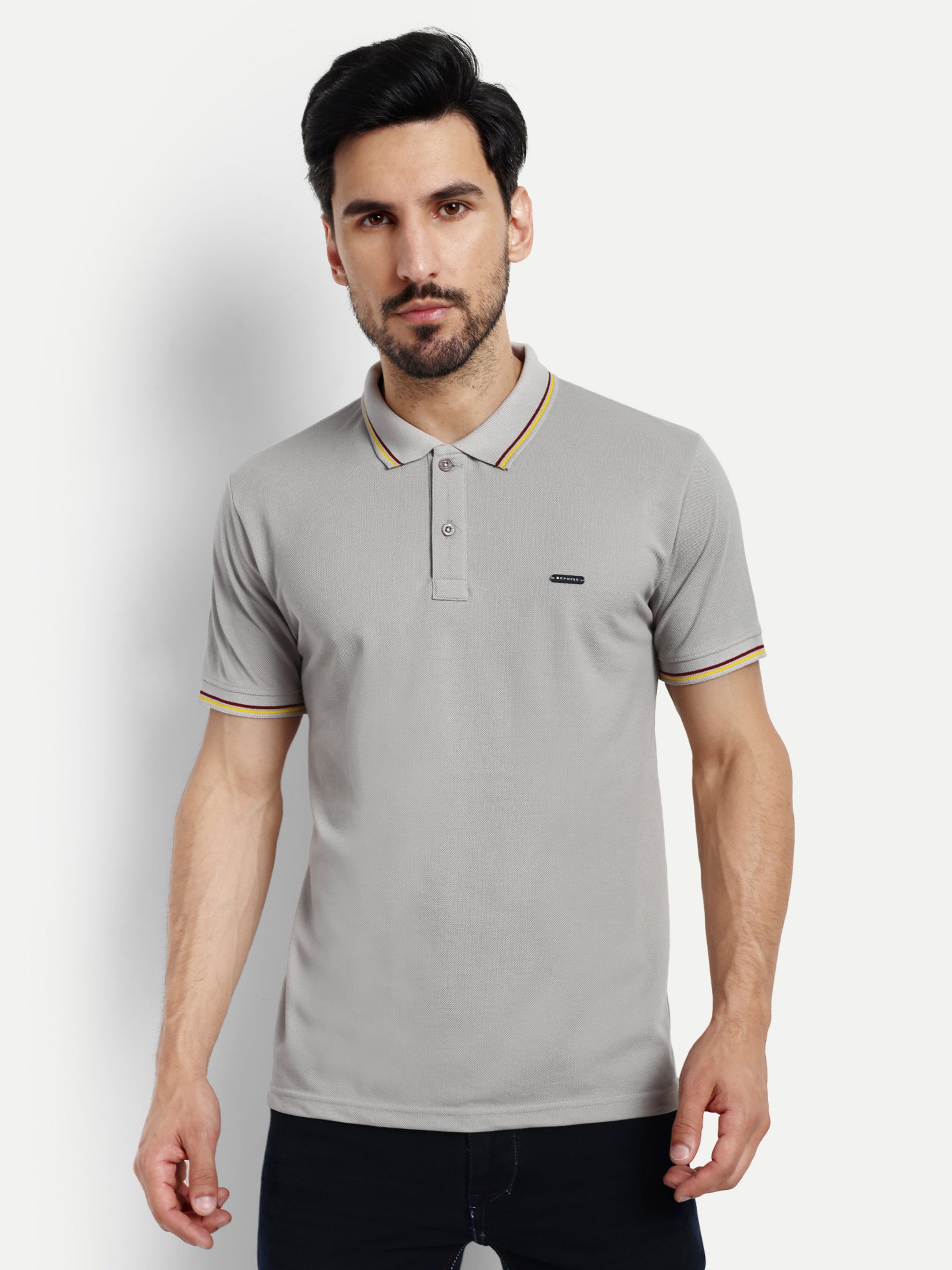 Grey Solid Polo Shirt - Reprise