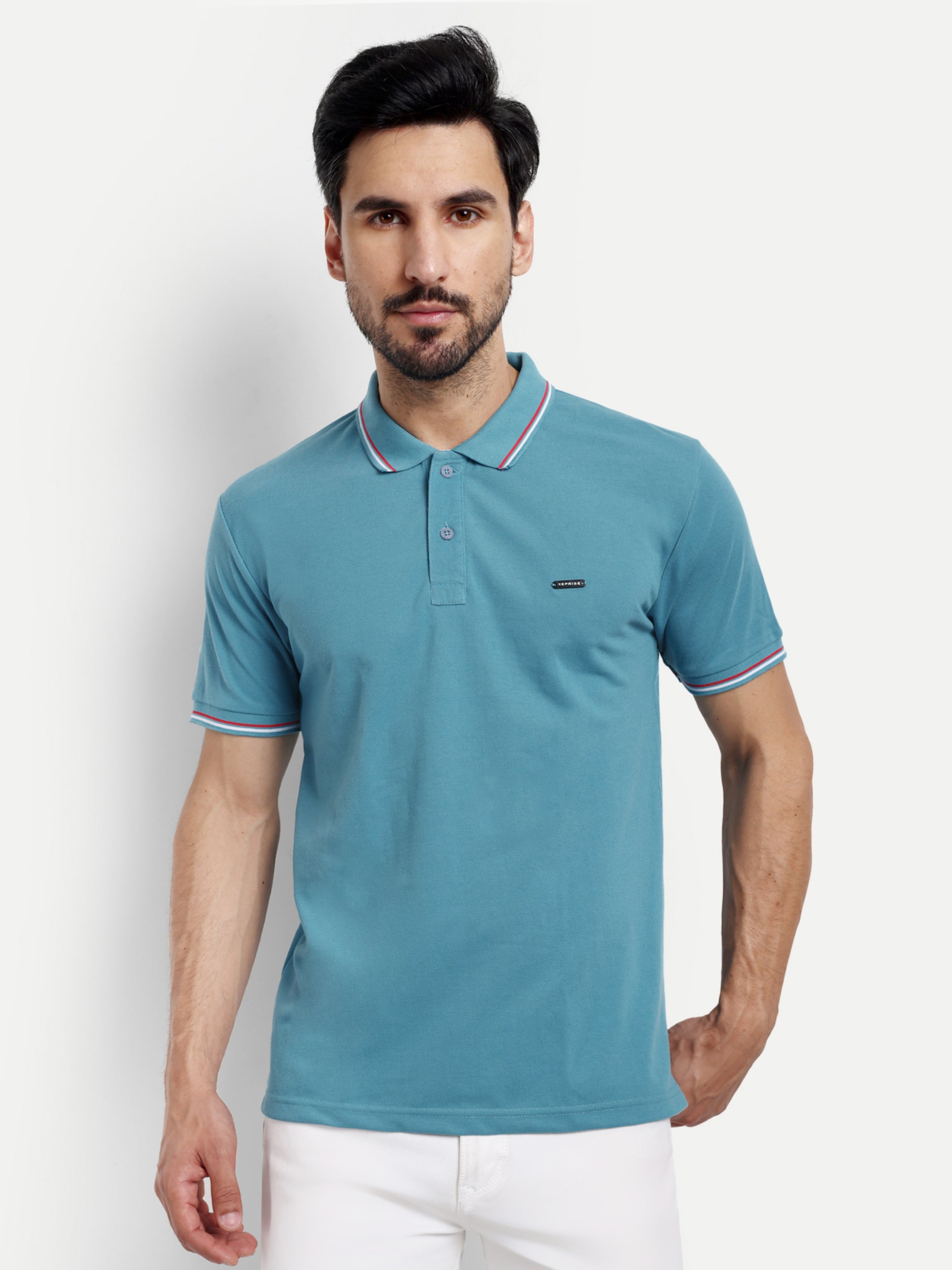 Blue Solid Polo Shirt - Reprise