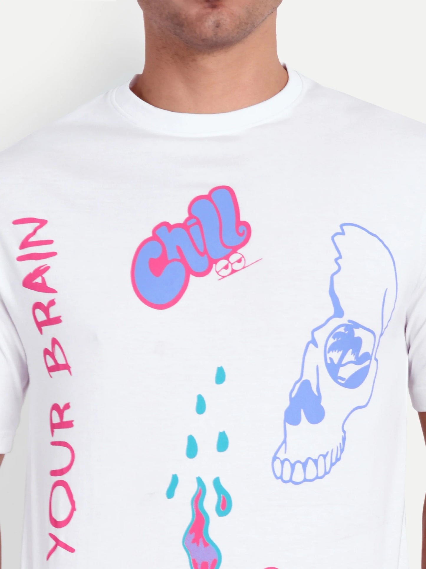 Men Printed Cotton White Regular T-Shirts