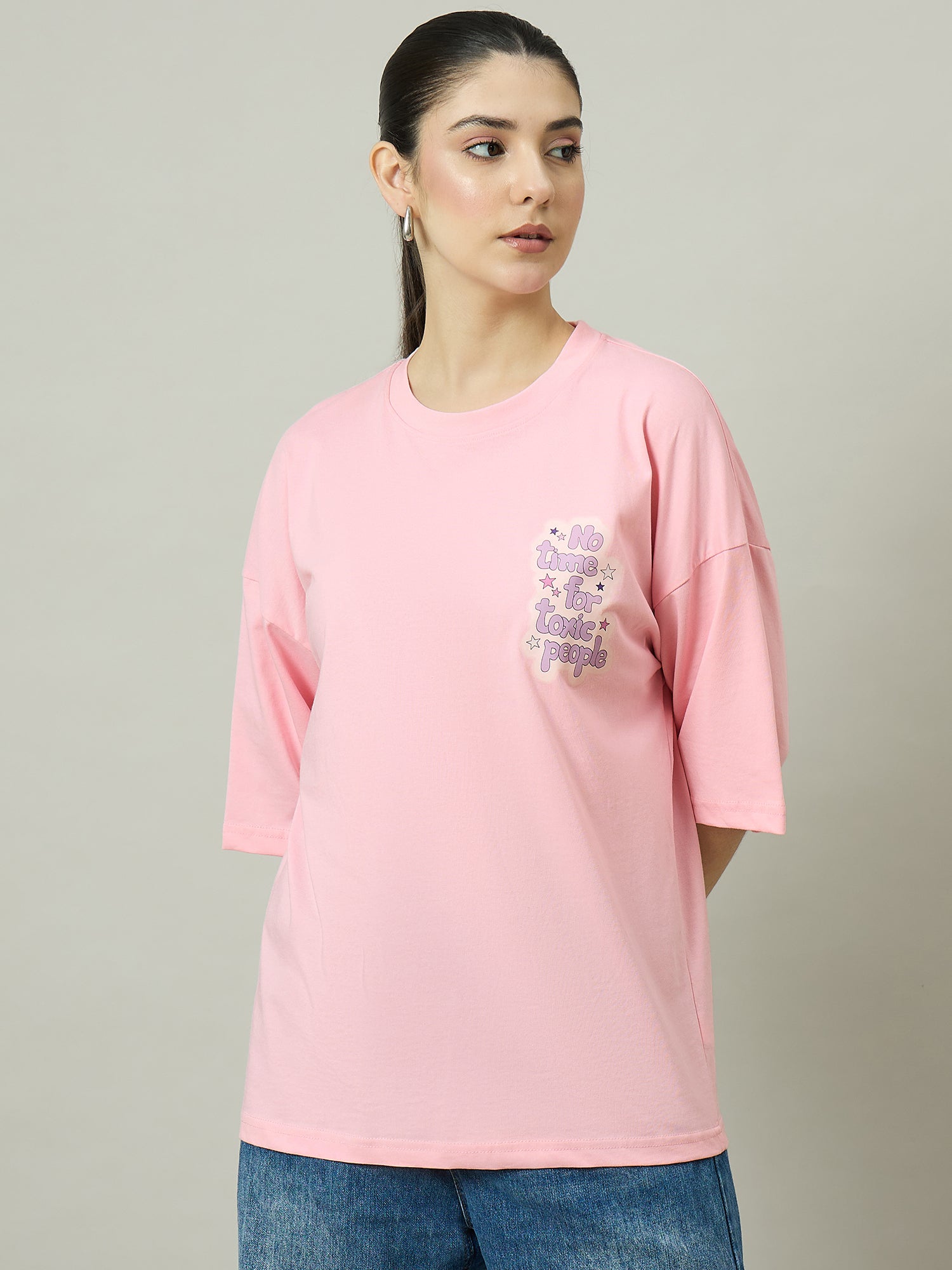 Women Oversized Tees Pink - Reprise