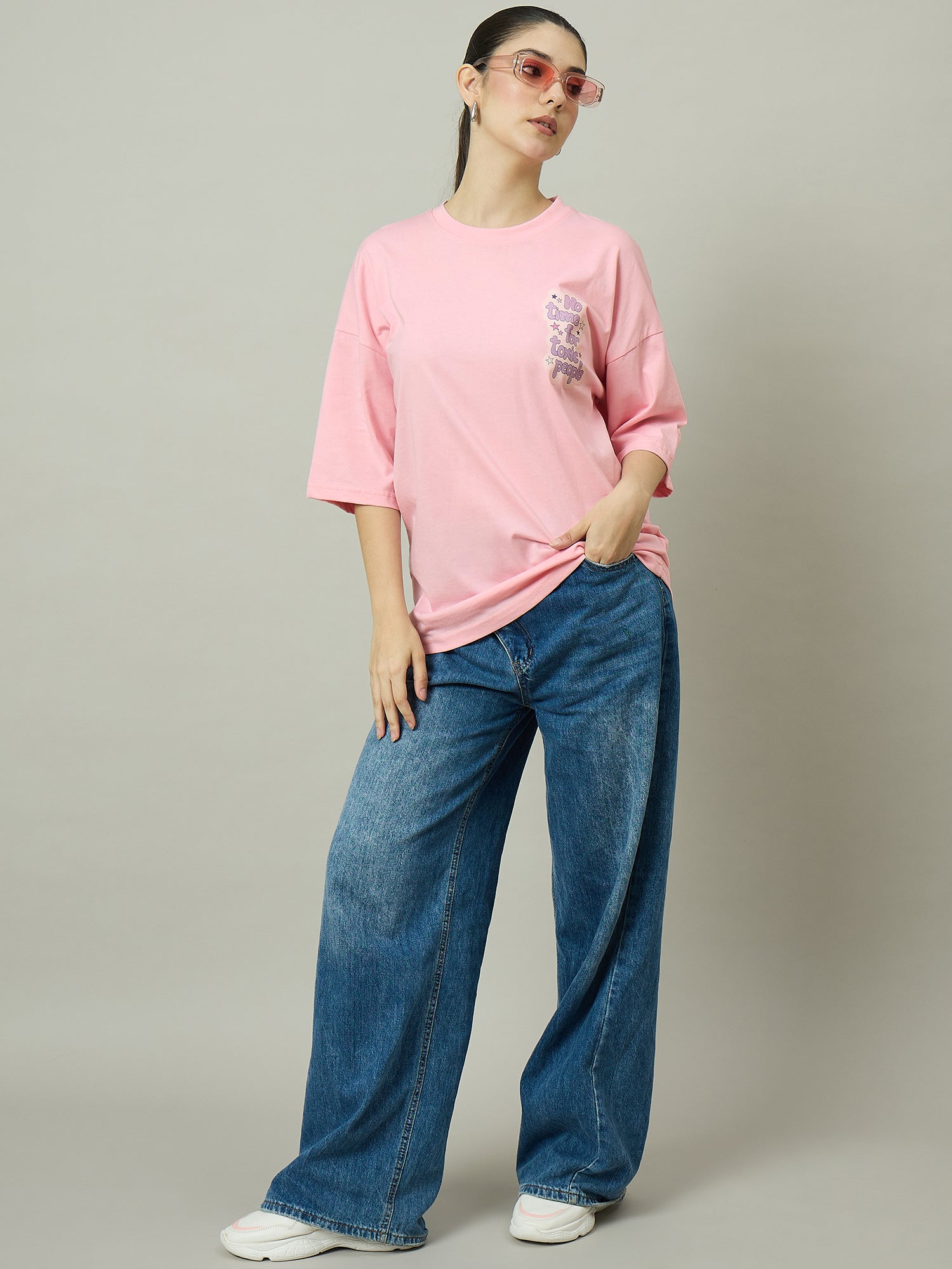 Women Oversized Tees Pink - Reprise