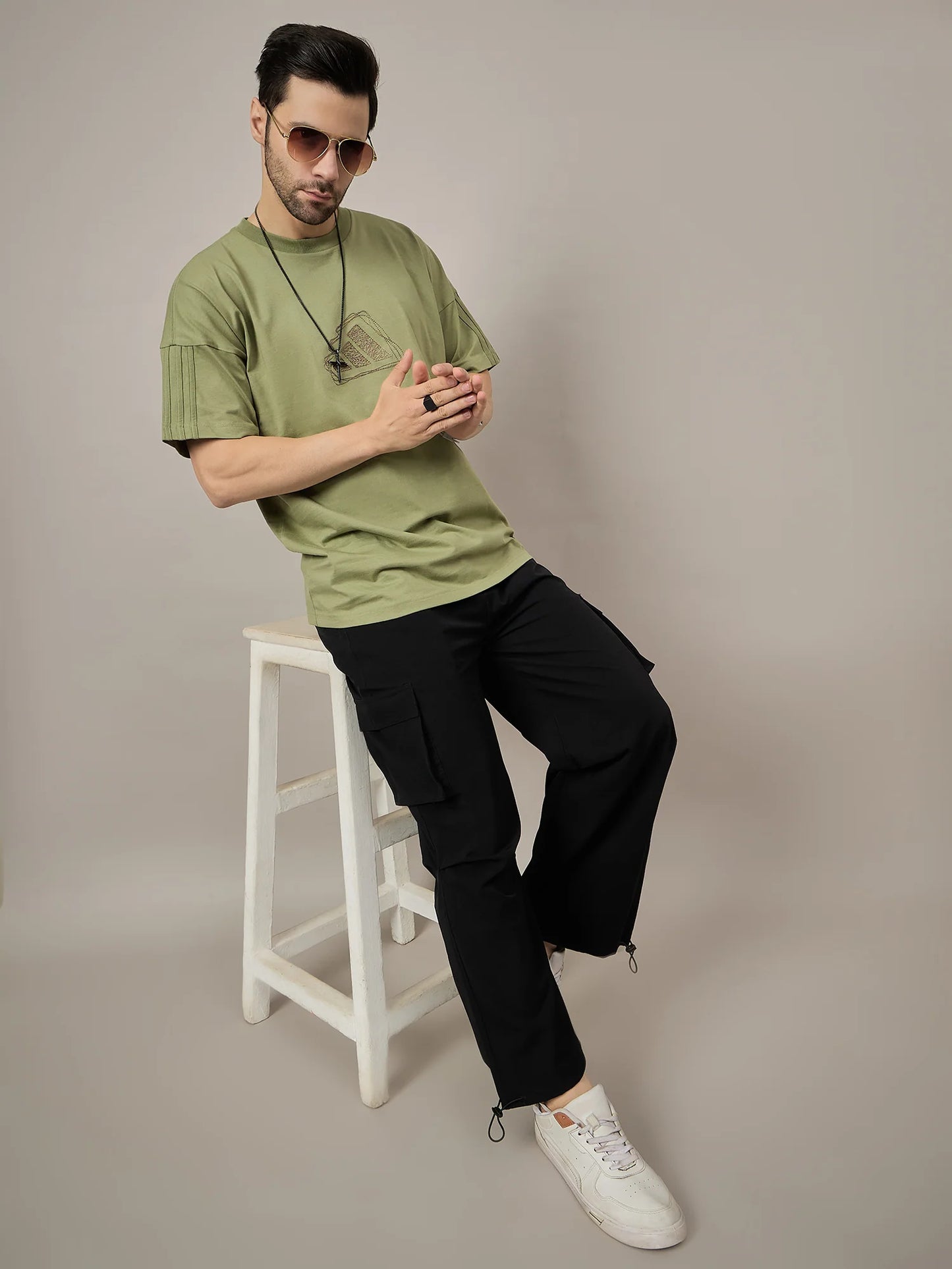 1-Men Baggy Pants Black