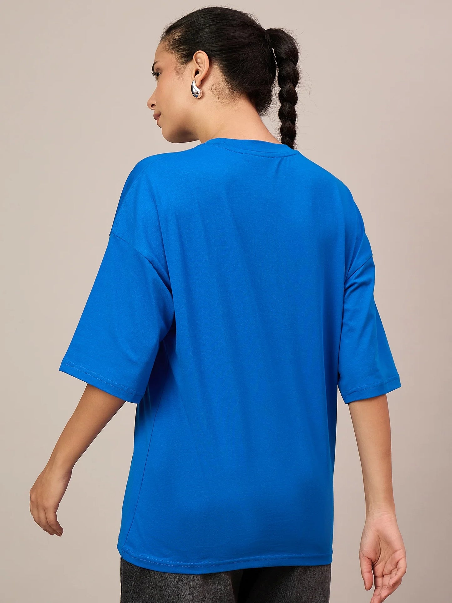 Women Royal Blue Oversized Tees - Reprise
