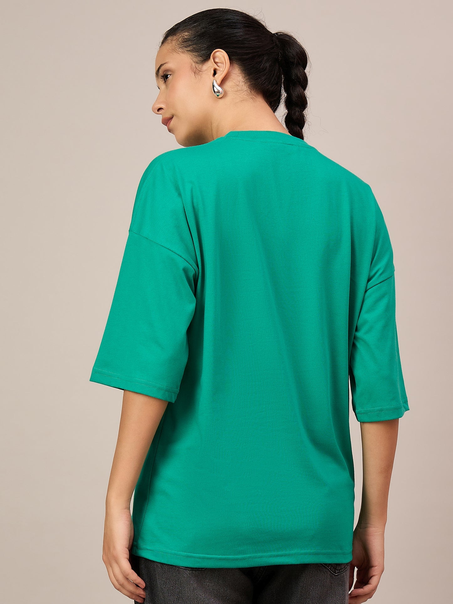 Women teal green Oversized Tees