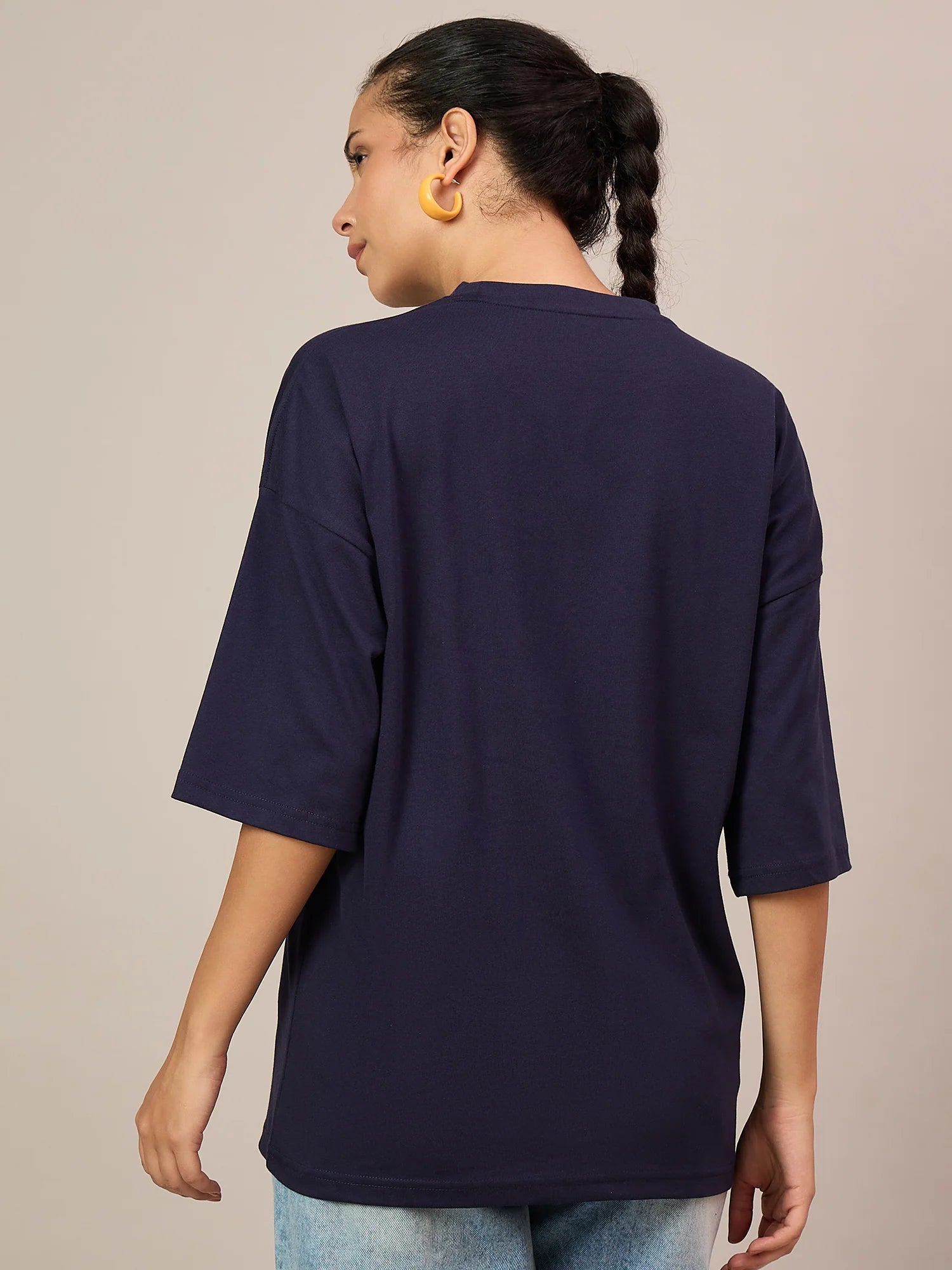 Women Dark Blue Oversized Tees - Reprise