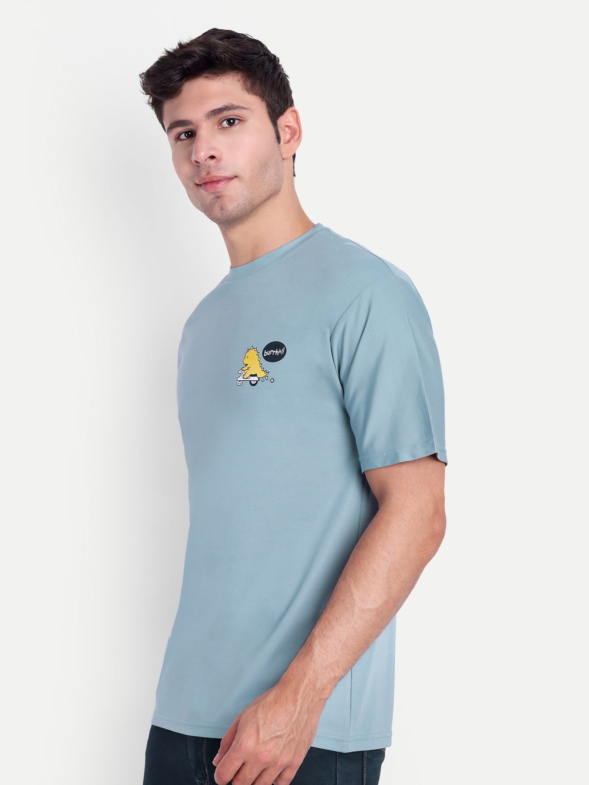 Men Printed Oversized Round Neck Drop Shoulder T-shirt - Reprise