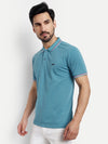 Blue Solid Polo Shirt - Reprise