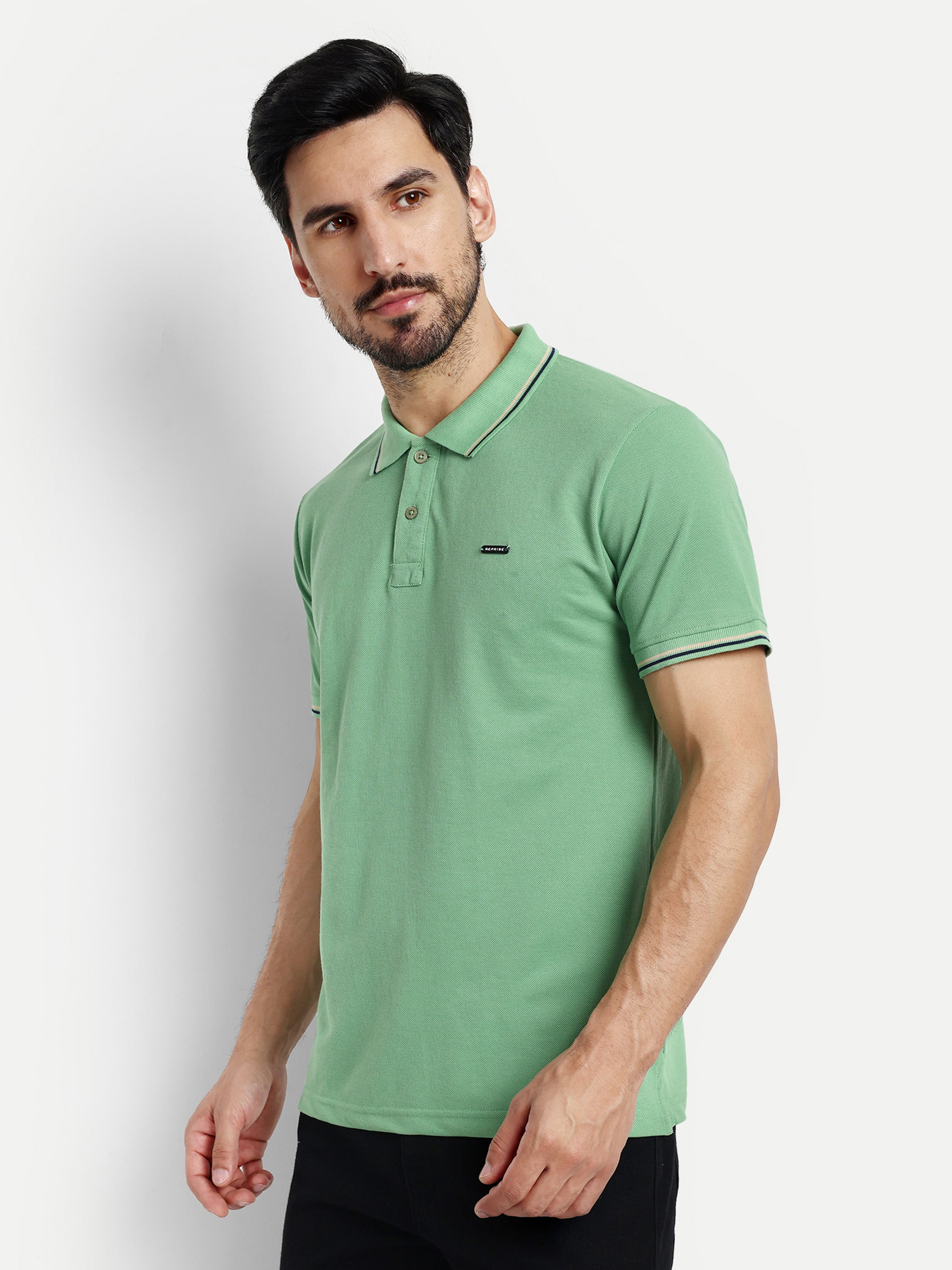 Green Solid Polo Shirt - Reprise