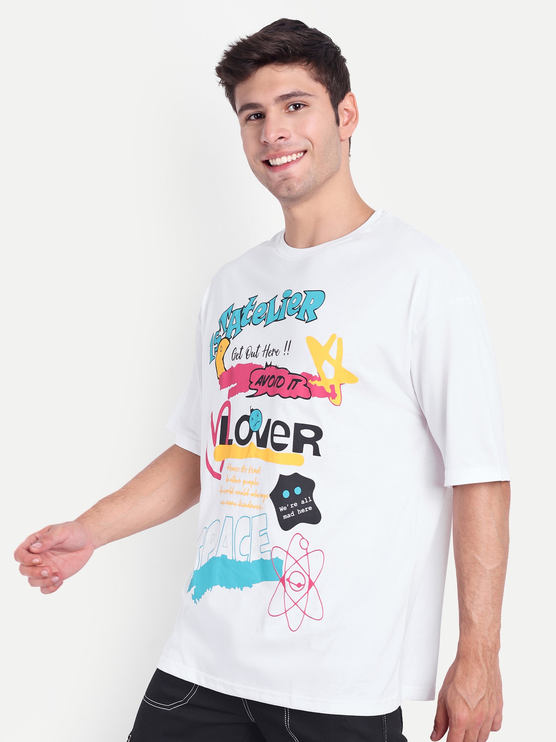 Men's Cotton White Oversized T-Shirts - Reprise