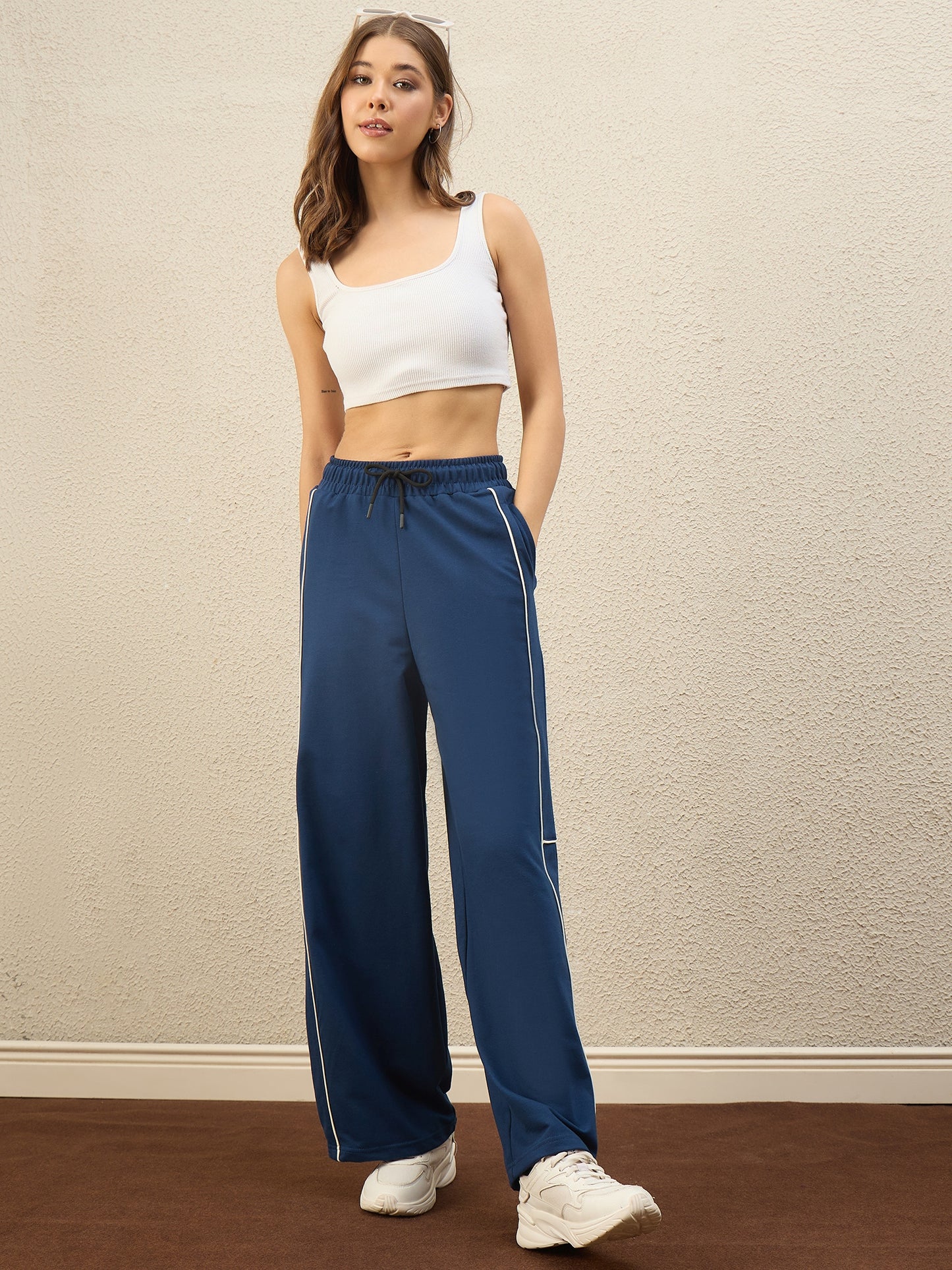 women navy trackpants