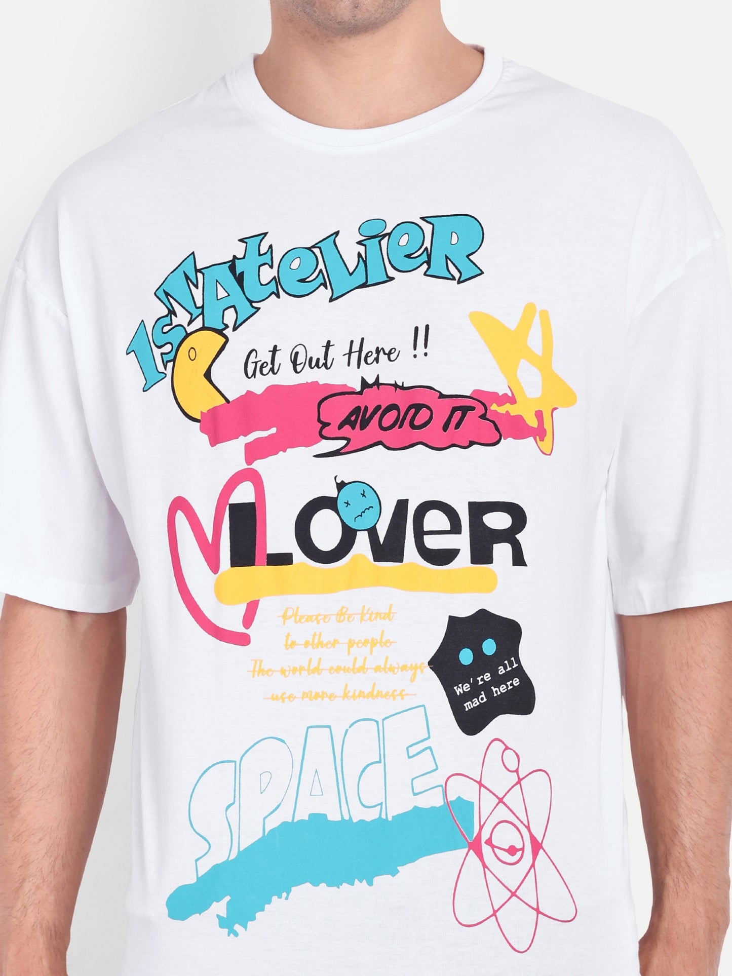 Men's Cotton White Oversized T-Shirts - Reprise