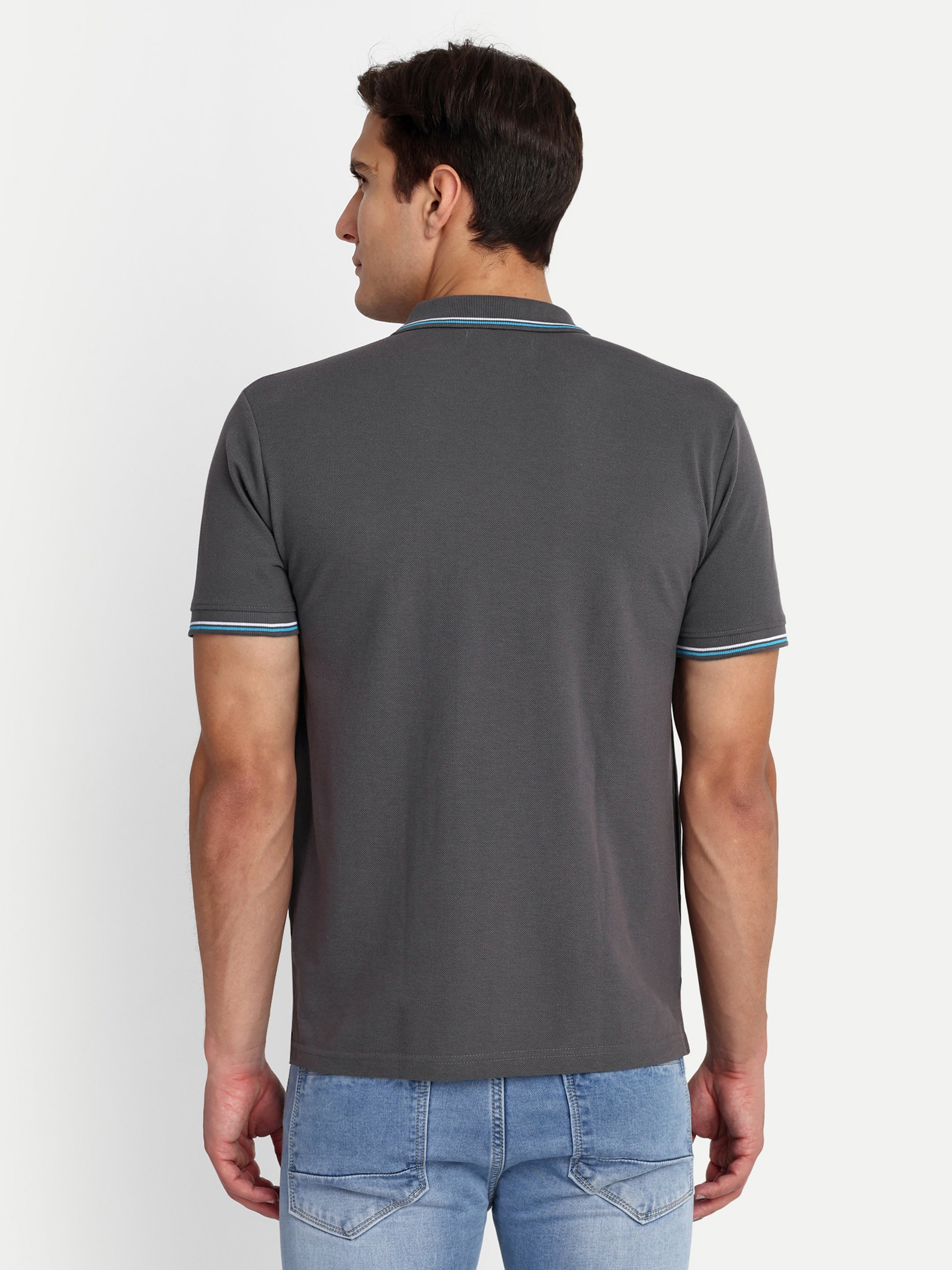 Dark Grey Solid Polo Shirt - Reprise