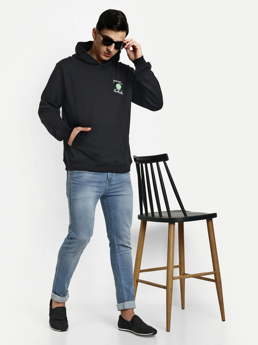 Men Printed Hoodie Black - Reprise