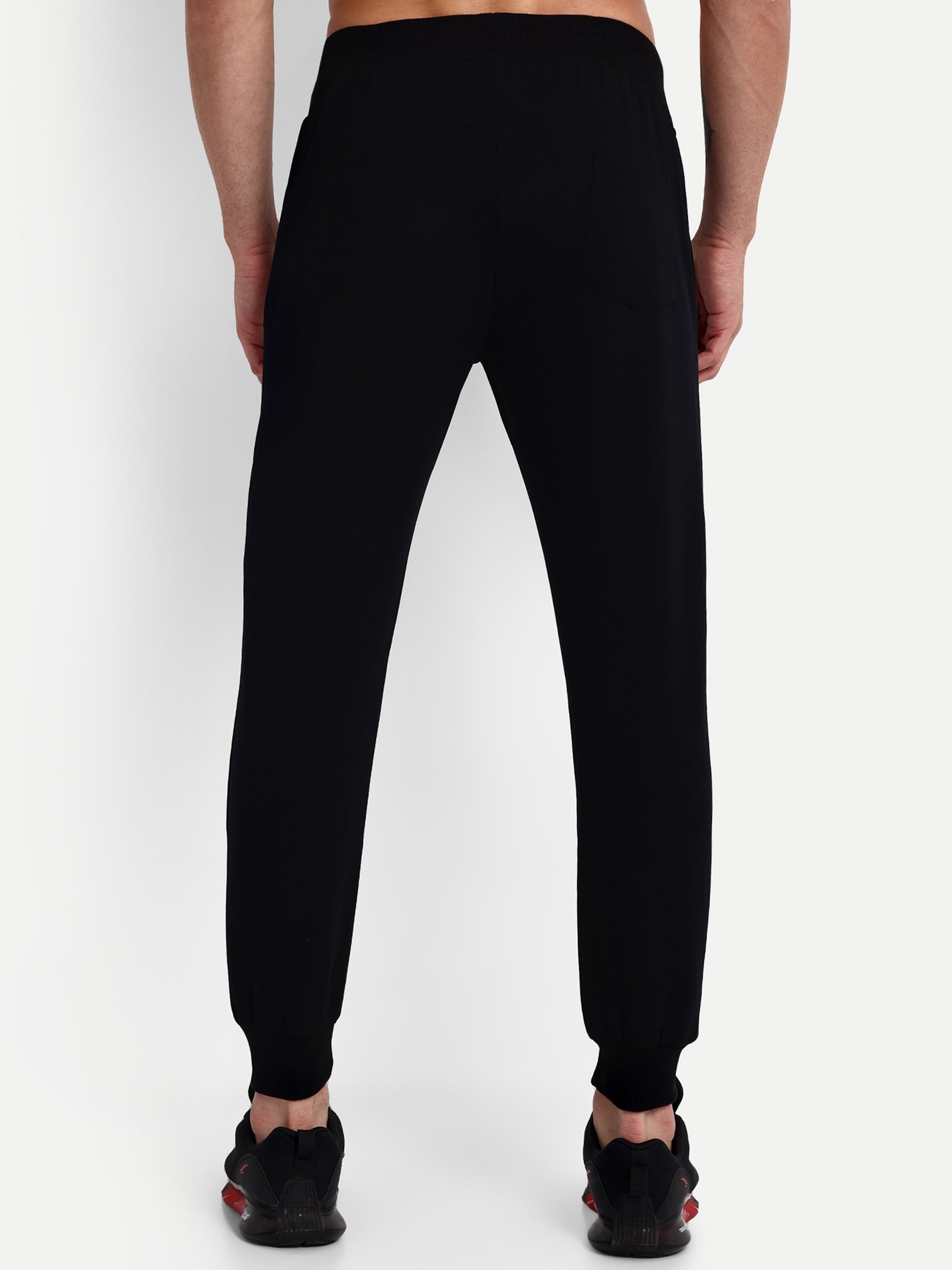 Men's Black Cotton Casual Joggers - Reprise