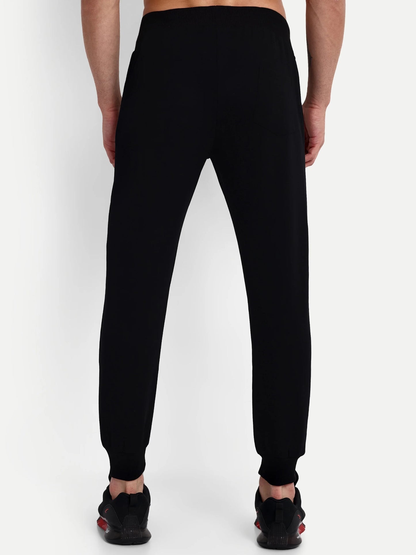 Men Black Cotton Casual Joggers