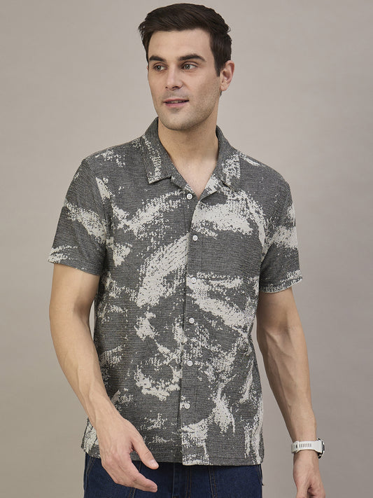 Men Striped Shirt Black