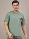 Men Oversized Round Neck Drop Shoulder T-shirt Sage