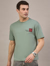 Men Oversized Round Neck Drop Shoulder T-shirt Sage