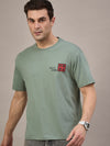 Men Oversized Round Neck Drop Shoulder T-shirt Sage