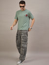 Men Oversized Round Neck Drop Shoulder T-shirt Sage
