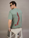 Men Oversized Round Neck Drop Shoulder T-shirt Sage