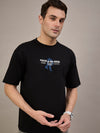 Black Oversized Drop-Shoulder T-Shirt for Men