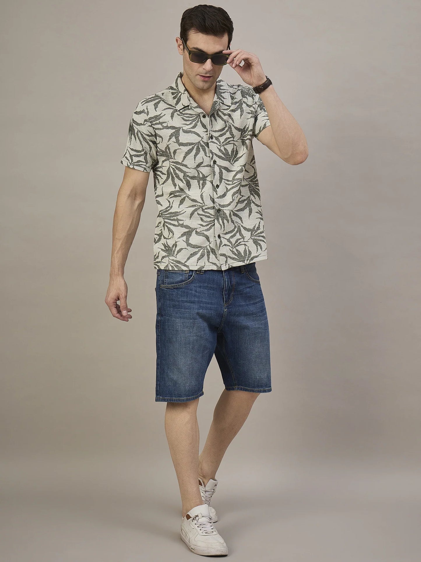 Men Textured Shirt Grey