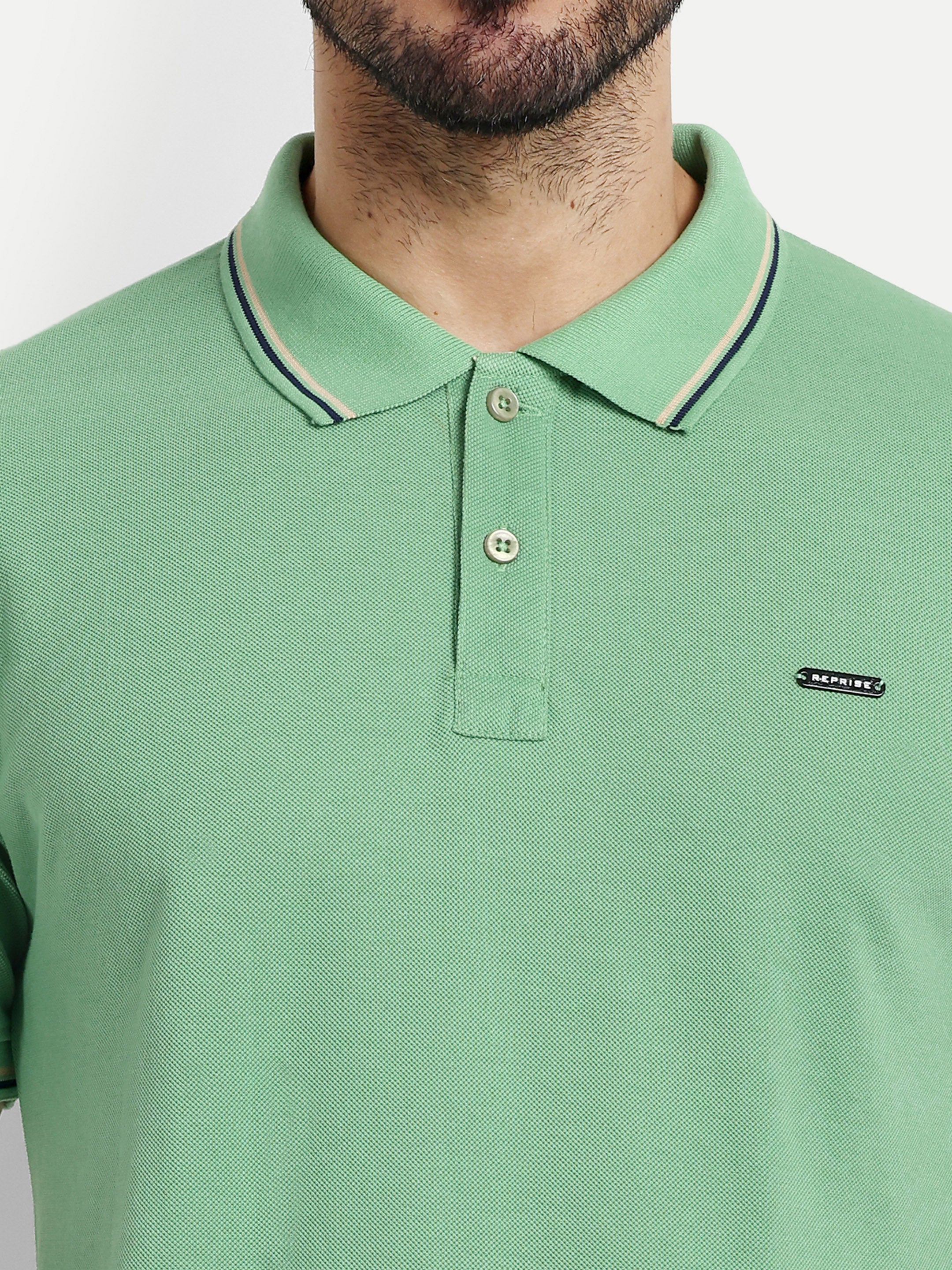 Green Solid Polo Shirt - Reprise