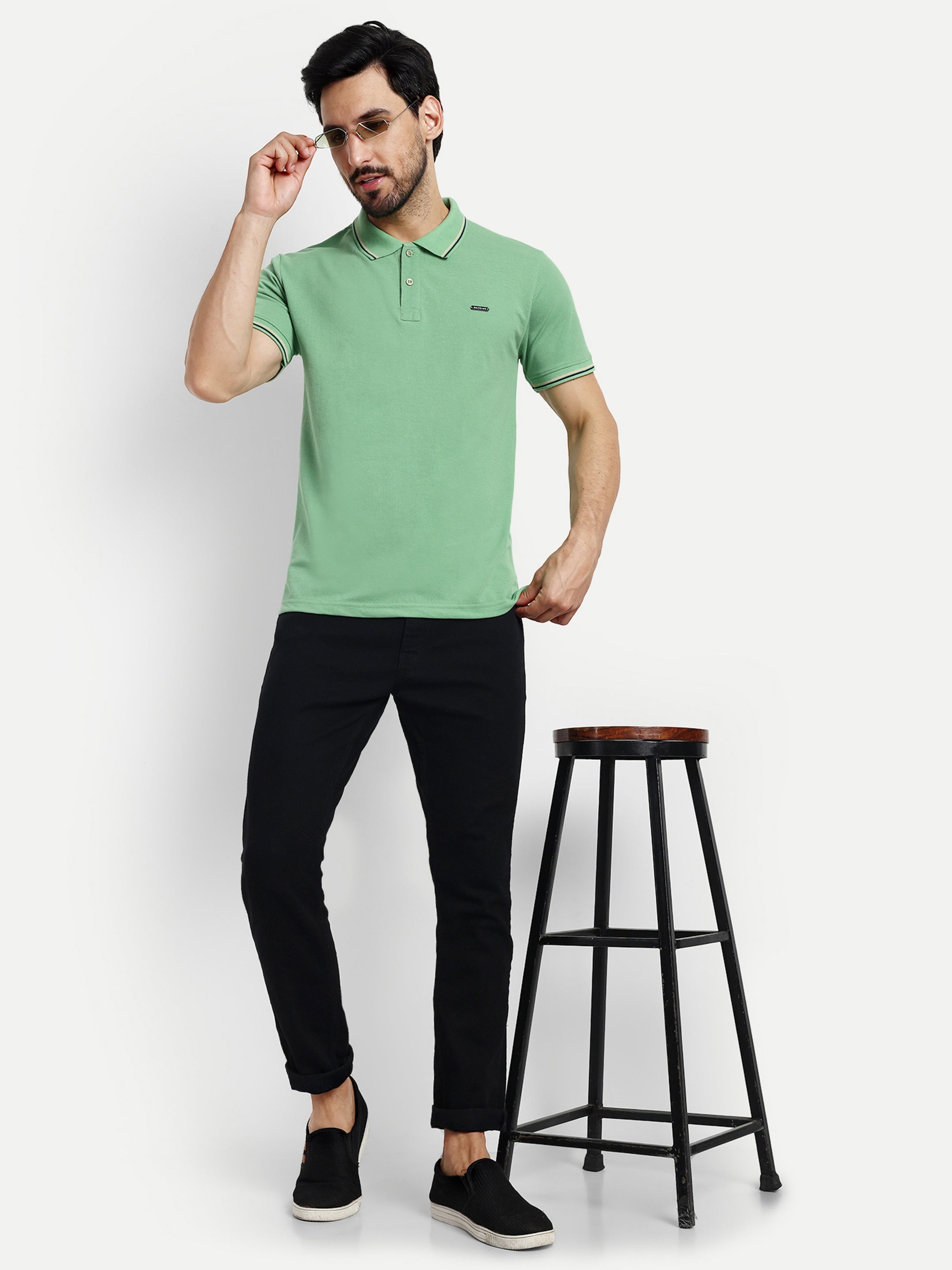 Green Solid Polo Shirt - Reprise