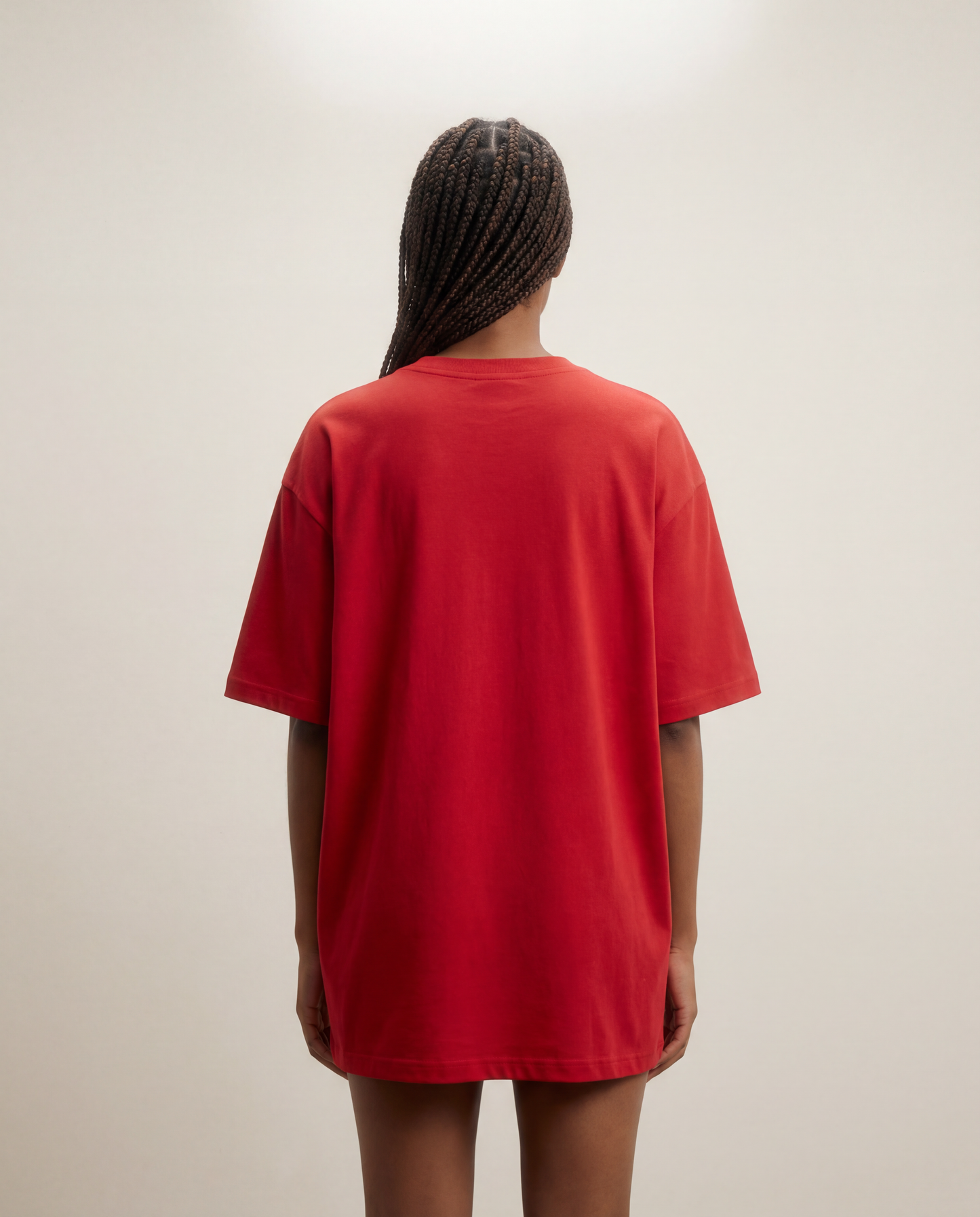 Women Oversized Round Neck Half Sleeves Tshirt Red - Reprise